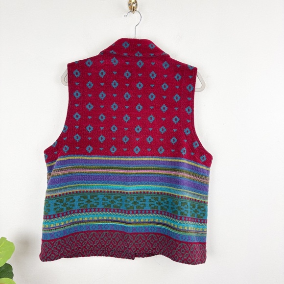 Vintage Cedar Canyon Southwestern Print Woven Vest Sz L - Picture 3 of 10